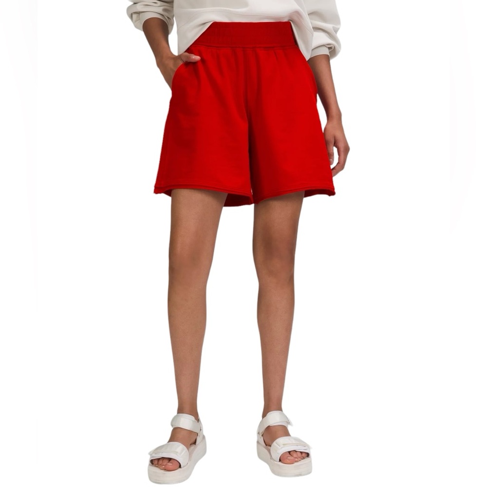 Lululemon LA High Rise Relaxed Dark Red Short